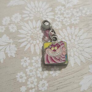 Disney Silver Alice In Wonderland Cheshire Cat Zipper Pull On Charm